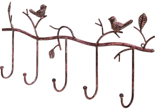 Metal Branch Coat Rack with Birds
