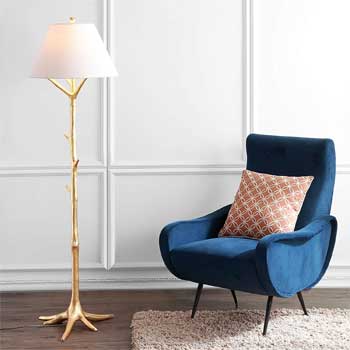 Gold Branch Floor Lamp with LED Bulb and Light Shade