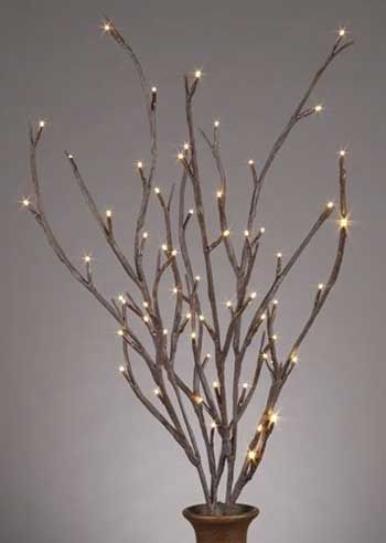 Lighted Willow Branches in Vase