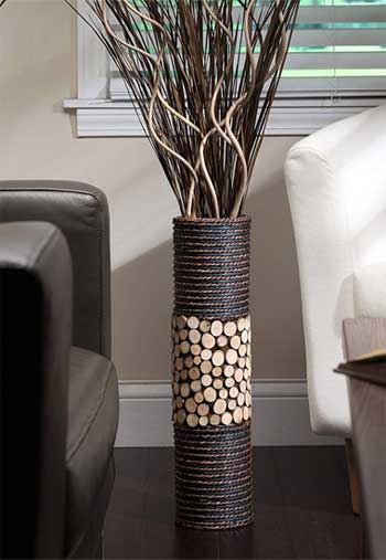 Rustic Design Tall Birch Branch Floor Vase