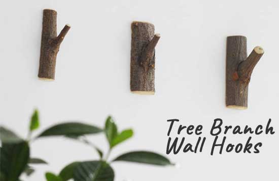 Rustic Tree Branch Wall Hooks for Towels, Jackets, bags